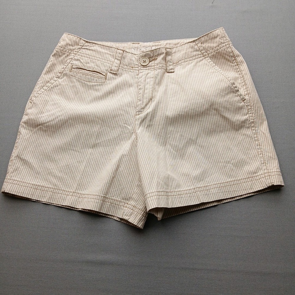 St. Johns Bay womens shorts Khaki Striped Size 4